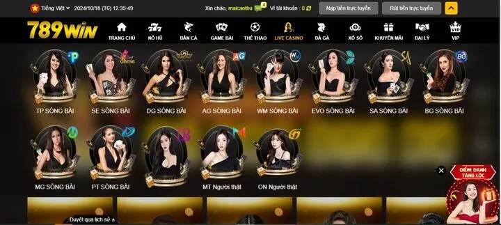 Ưu điểm của sảnh cá cược Live Casino 789win